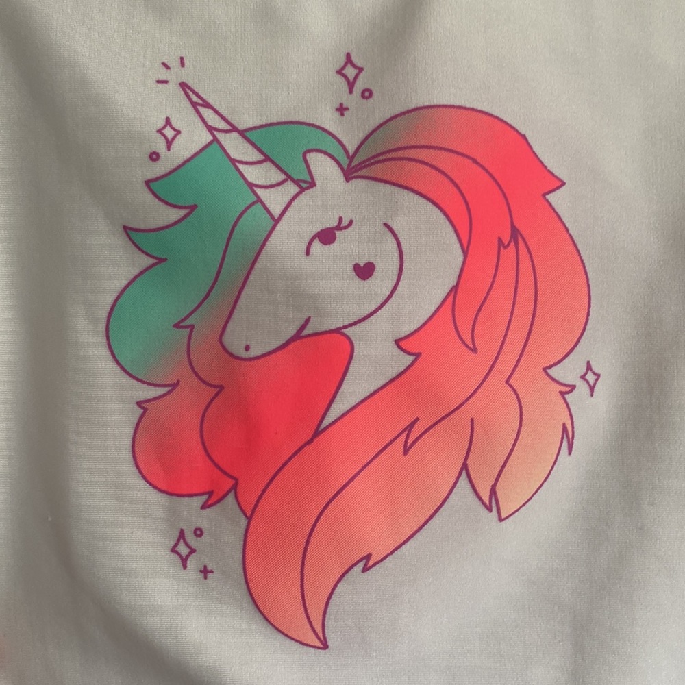 Unicorn rash guard swim top, size 4T